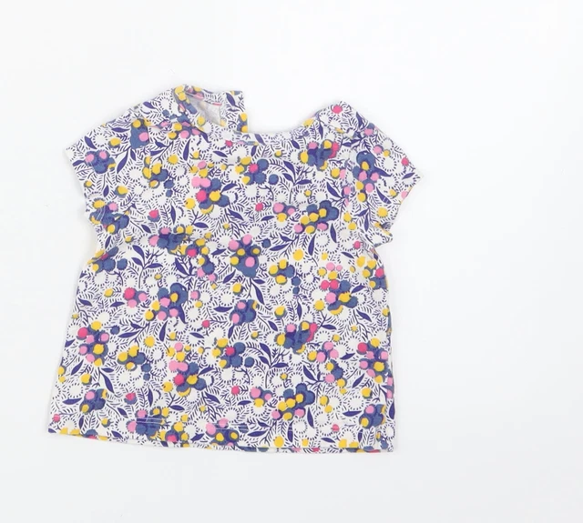 T-shirt base John Lewis viola geometrico cotone taglia 0-3 mesi collo a vite