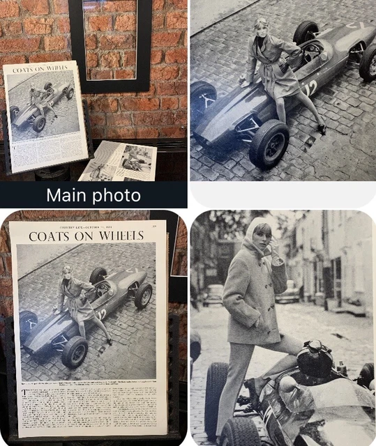 1964 Couture Damenmode Bewertung B&W Fotos Werbung Rennwagen Cooper