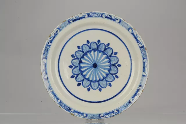 Antique 17/18th C Dutch Delft Plate Charger Delftware Delft Blue