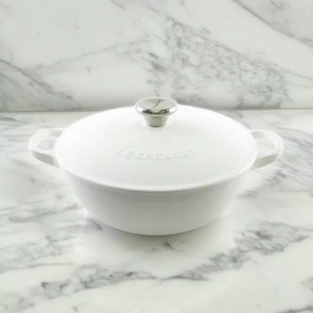 Le Creuset Marmite 18cm 1.3L Algodón Blanco Hierro Fundido Hecho En Francia No