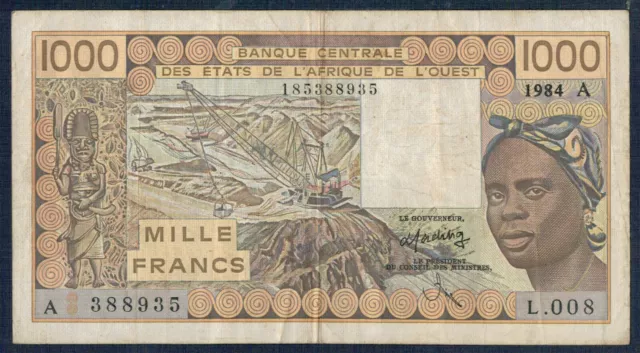 Cote D'Ivoire - 1.000 Francs 1984 P.M. N° 107Ad Very Fine - Gian 7