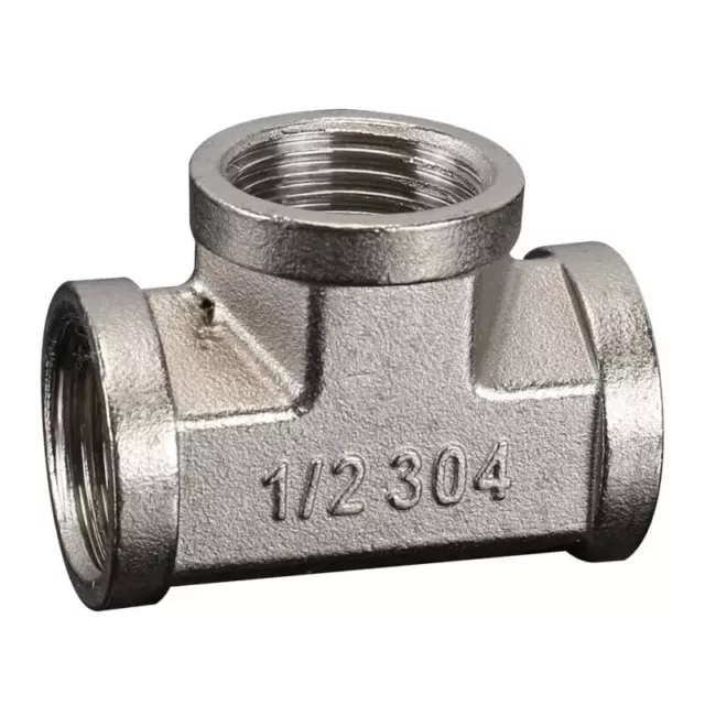 1/2" BSP Male Thread Stainless Steel Coupler Connector Joiner Pipe 3-Way Adapter 3