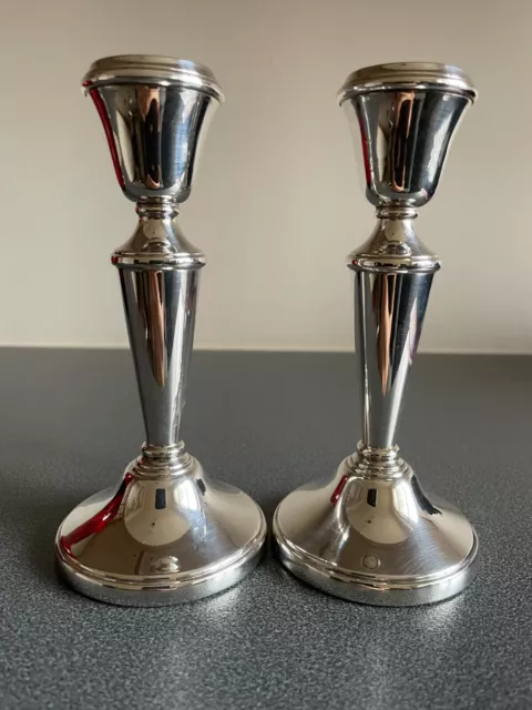 Pair Of William Adams 6"  English Hallmarked Silver Candlesticks