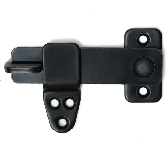 Barn Door Lock - Rustic Gate Latch for Cabinet, Bar, Closet, 1 Pack, Black
