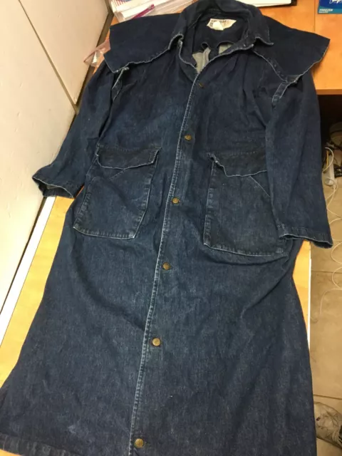 Vintage Caped Denim Duster Jacket Mens L Large Wear in the West Colorado USA