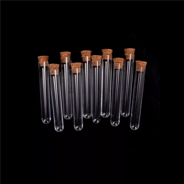 10Pcs/lot Plastic Test Tube With Cork Vial Sample Container Bottle  PTCAXL~ Px