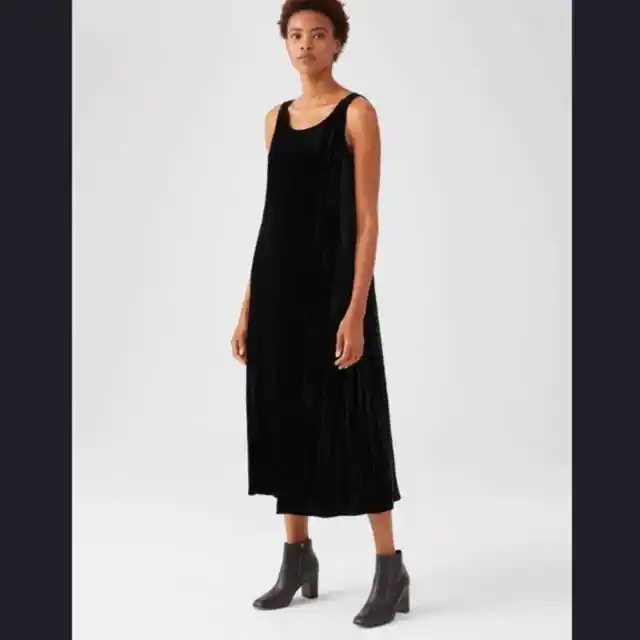 Eileen fisher velvet scoop neck maxi tank dress sz M #I1/I2