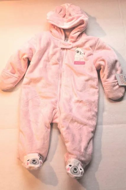 Carter's Infant Baby Girl 6 Months Pink Blanket Sleeper "Bear Hugs" Pajamas NEW
