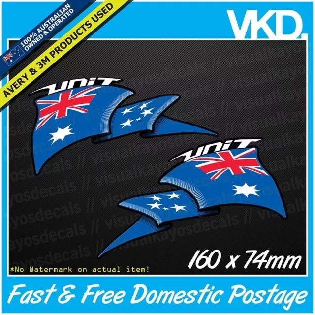 Unit Sticker/ Decal - MOTOCROSS BIKE FLAG MX LKI UTE JDM DRIFT AUSSIE 4x4 Vinyl