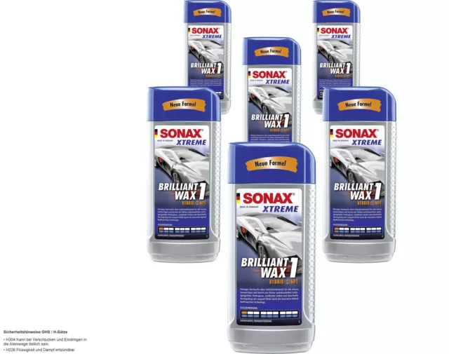 6x SONAX XTREME BrilliantWax 1 Hybrid NPT Hartwachs Versiegelung 500 ml