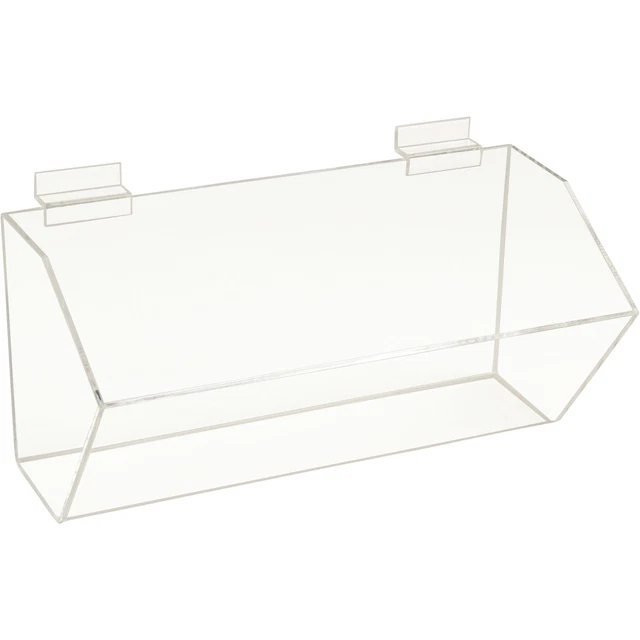 Econoco Modular Dump Bin for Slatwall- 8-Pk Clear 12inWx6inH Model# HP/DB1206