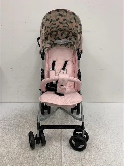 MY BABIIE MB02 Lightweight Stroller Pink and Grey Chevron 39.00 PicClick UK