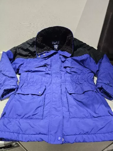 Lands End Fleece Lined Polartec Womens Blue Coat Large Size 14-16 Waterproof