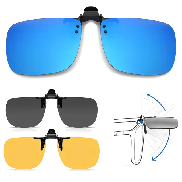 Clip On Occhiali Da Sole Polarizzati Ribaltabili Unisex - Farfalla Nero