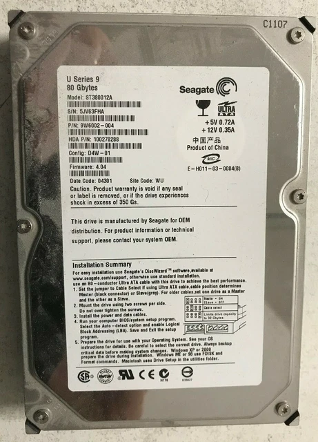 Disque dur 100 GO 2.5' IDE avec Windows XP pro en français pour IBM Thinkpad X31