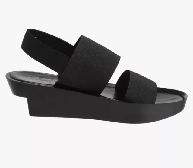 Robert Cleregie Black Platform Elastic Strap  Sandals Size 7