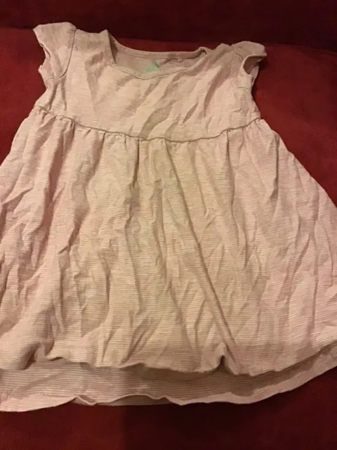 Girls Summer Dress Age 2-3 Years Pink And White Fine Stripes