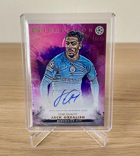 TOPPS INCEPTION JACK Grealish Manchester City Star Blue Auto 32/49 