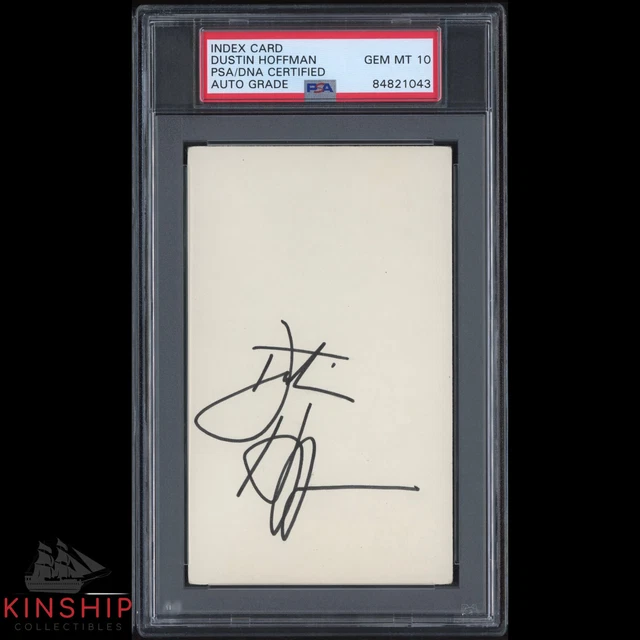 Dustin Hoffman signed 3x5 Index Card PSA DNA Slabbed Auto 10 Famous Actor C1277