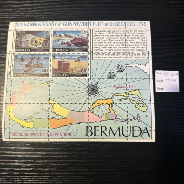 Bermuda SG MS 339 MNH 1975 Gunpowder Plot Sheet.