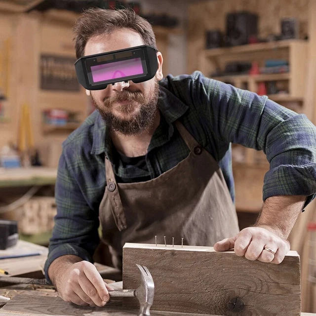 Occhiali Saldatura Fotoelettrici Automatici Alimentati Solari Auto Oscuramento Weldin P5R9 3