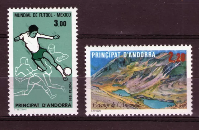 ANDORRE FOOTBALL TOURISME - 1986 YT 350 à 351 - TIMBRES NEUFS** MNH LUXE