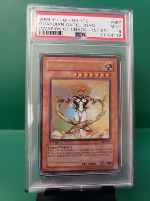 1st Ed Guardian Angel Joan Ultra Rare 2004 Yu-Gi-Oh! Card IOC-087 PSA 9 MINT