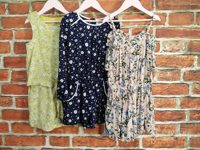 Girls Bundle Aged 6-7 Years Next M&S Pink Navy Green Playsuits Floral 122Cm
