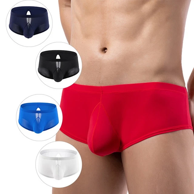 Breathable Men's Ice Silk Boxer Briefs Bulge Pouch Lingerie Underwear Panties