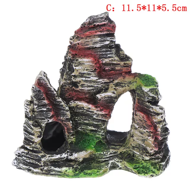 Mountain View Aquarium Rock Cave Tree Bridge Fish Tank Ornament Rockery Dec F.