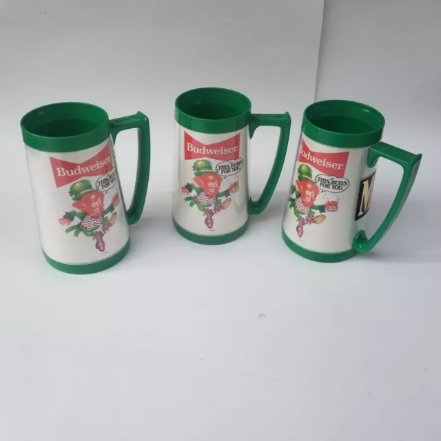 Vintage Budweiser Plastic Beer Mug Steins  Leprechaun This Buds For You
