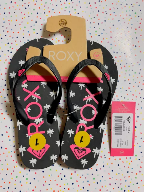 ROXY GIRL 'RG Jujube II'  Flip Flop Sandals, Size 5 -  Black / White / Pink