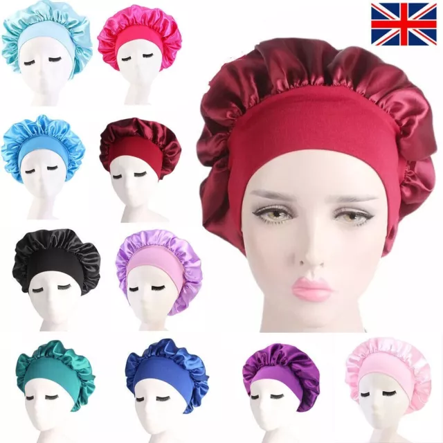 Women Long Hair Luxury Satin Bonnet Night Sleep Hat Cap Silk Head Wrap Turban