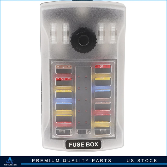 With Waterproof Cover 12 Way Blade Fuse Box Block Holder Negative For Car Marine