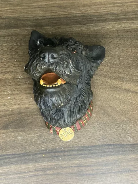 Bossons Black SCOTTIE Dog MAC Wall Plaque Chalkware 3D Art DOGS OF DISTINCTION