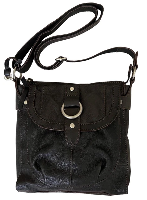 Fossil Long Live Vintage Crossbody Bag Purse Black Leather
