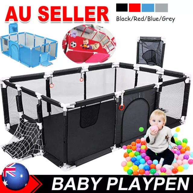1.8M Baby Playpen Safety Gate Kids Toddler Fence Play Activity Center Large