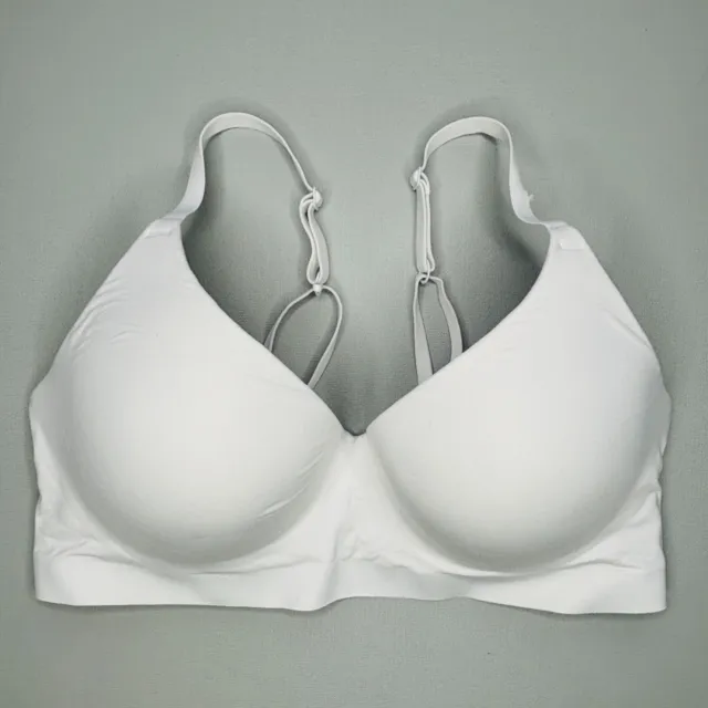 Maidenform Barely There T-Shirt Bra 34D White Padded Cup Underwire J-Hook