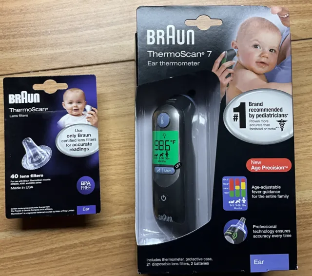 Braun IRT6520BUS ThermoScan 7 Ear Thermometer  And  Lens Filters Braun Brand New