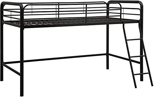 Cama doble loft de metal DHP Jett Junior negra