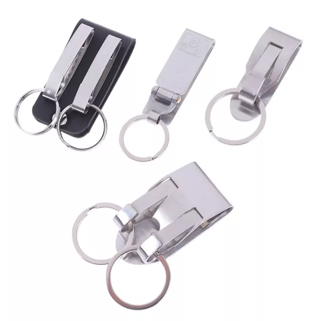 STAINLESS STEEL QUICK release Keychain Belt Clip key snap holder ring ...