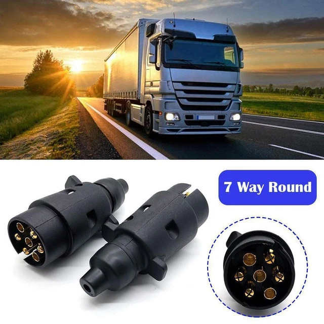 7PIN PLASTIC SOCKET Plug Electrics Connector Adapter Truck R5P7 Trailer ...