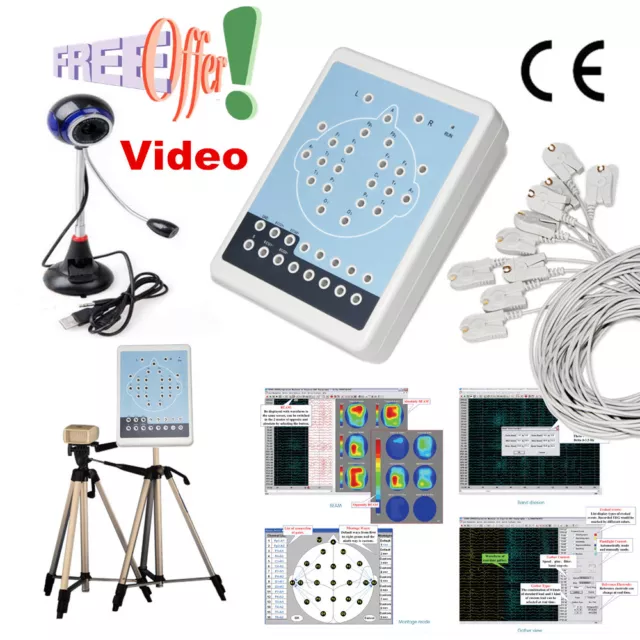 CE KT88-1016 Digital 16-Channel EEG Machine& Mapping System,Video Camera,tripods