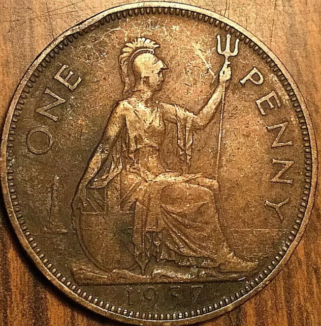 1937 Uk Gb Great Britain One Penny