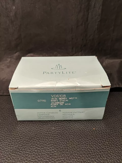 PartyLite Votive Candles Acai Berry Mist V06108 Boxed 6