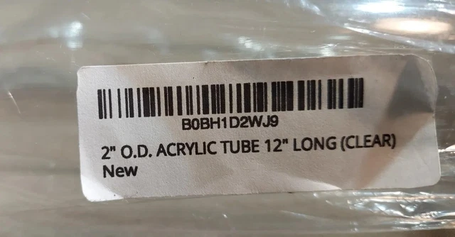 2x12" Clear Acrylic Tube Plexiglass Luvite