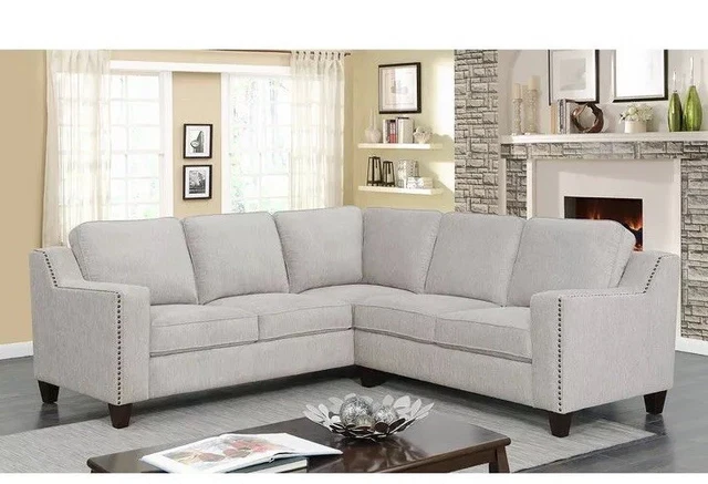 MSTAR MADDOX FABRIC Sectional sofa 5 seater Corner In Light Grey