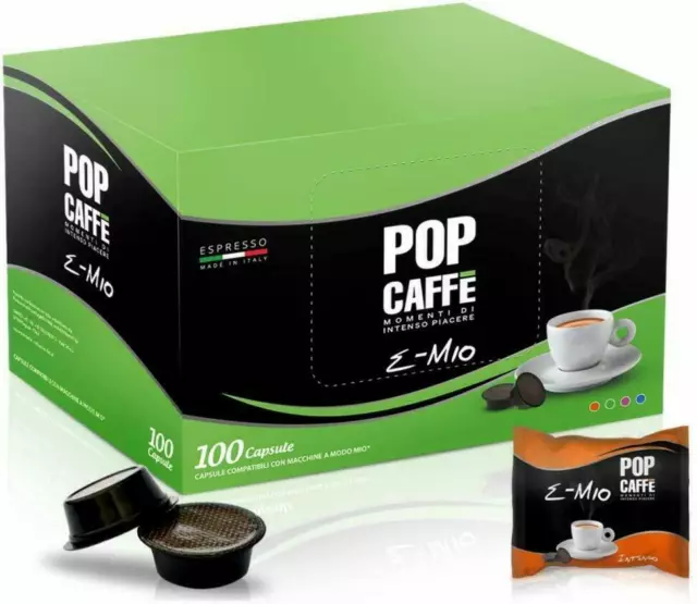 100 Capsule Caffè Pop e-mio Miscela 1 Intenso compatibili Lavazza A MODO MIO