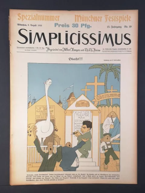 Simplicissimus: Illustrierte Wochenschrift. 15. Jahrgang. Nr. 19, 8. August 1910