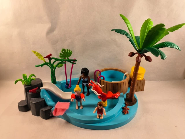 Parc Aquatique Playmobil 6669 Avec Toboggans - Piscine Et Vacances - Occasion